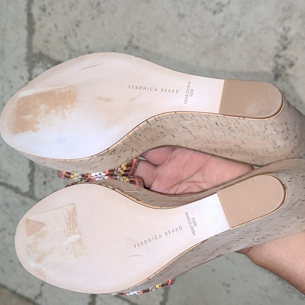Veronica Beard Dali Woven Wedges Sandals Size 10 - Picture 6 of 6